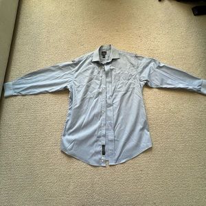 JoS A Bank Blue long sleeve men’s dress shirt.